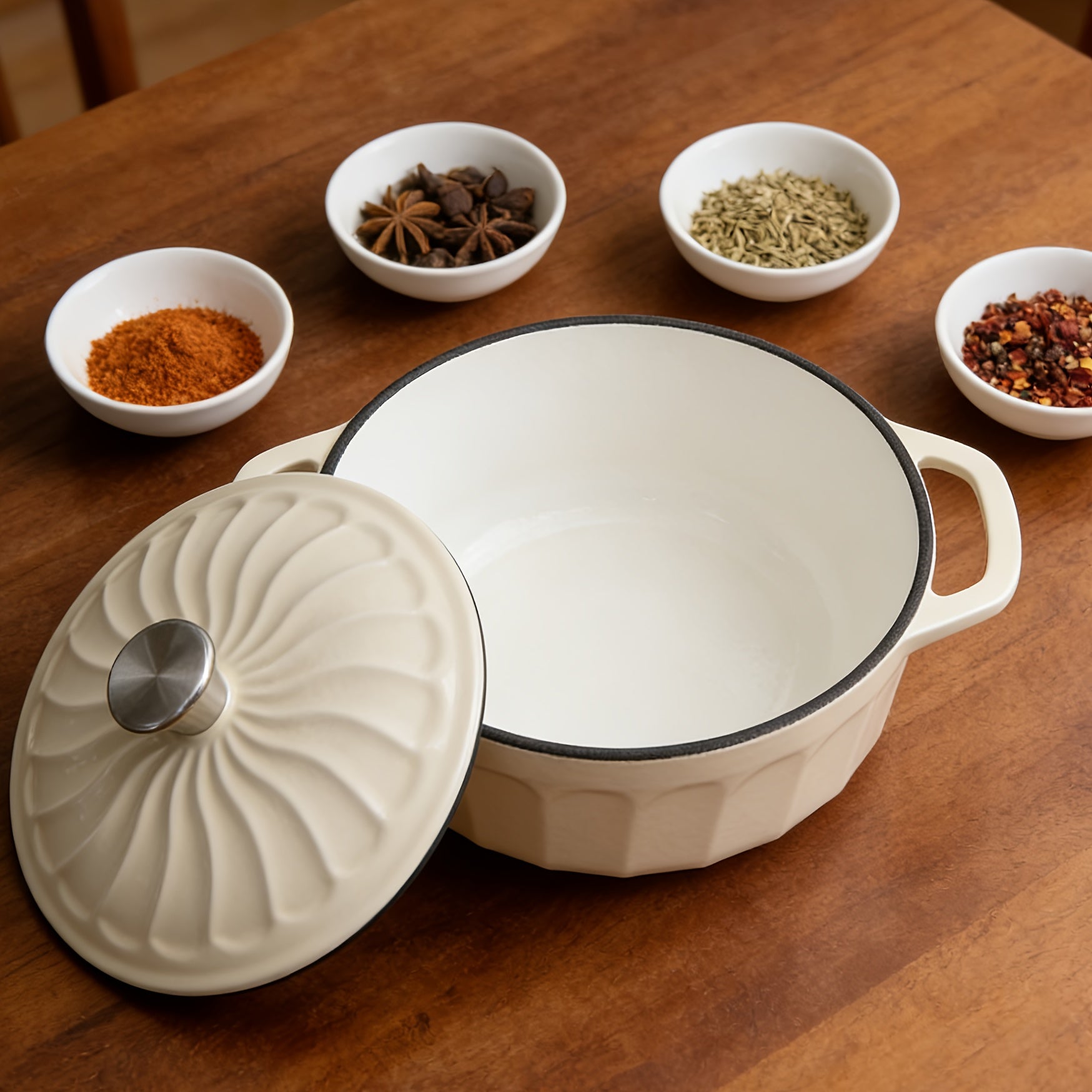 Cast Iron Dutch Pot - 4-quart Non-stick Enamel Casserole Round Pot with Lid, Oven-safe, Double Handles, Stew Pot, Suitable for Cooking, Baking And Serving