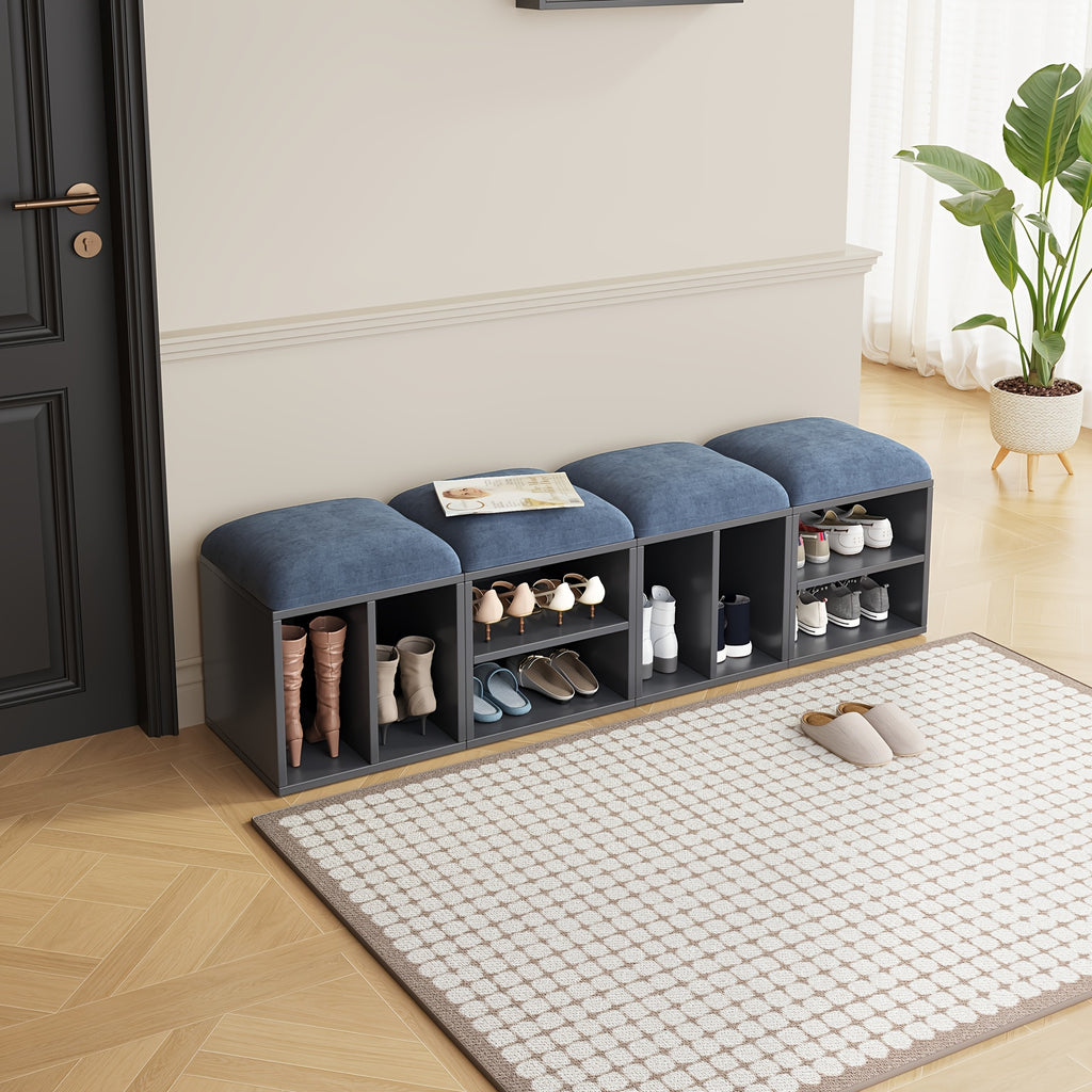 2\u002F4-Pack GUYII Step Stool with Padded Seat & Storage - Contemporary Footstool\u002FShoe Bench Suitable for Living Room, Bedroom, Entryway - Sturdy MDF\u002FFiberboard Stool with Soft Covering, Space-Saving, Ideal for s & (Cost per Unit Goes if)