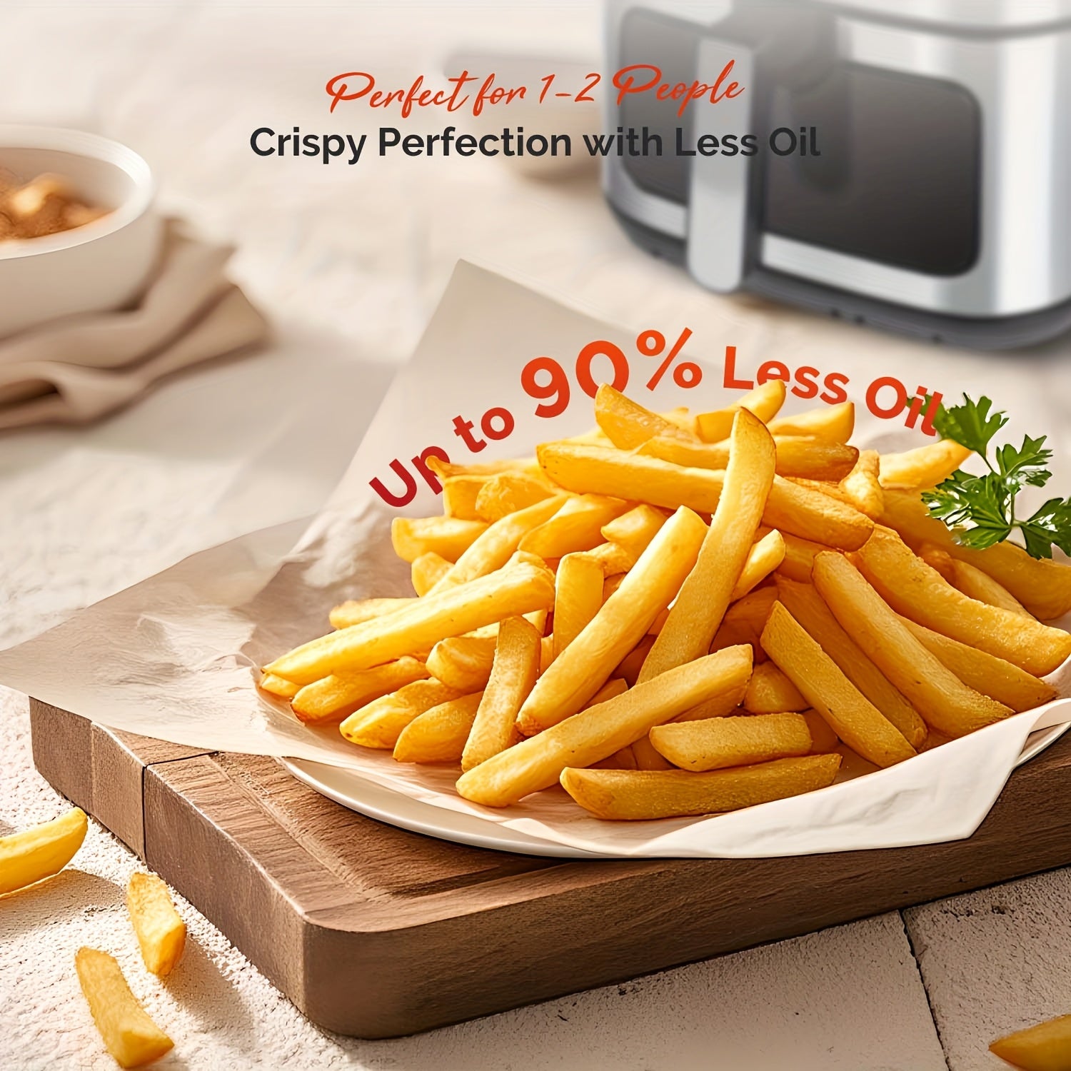 Air Fryer, 8.5QT Large Capacity 1500W, Smart Touch Screen with 10 Preset Functions, Non-stick Coating for Easy Cleaning, Suitable for 5-6 People, Kitchen Accessories, Toaster Oven, Deep Fryer