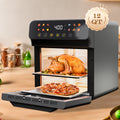 Bluebow 12QT Air Fryer Convection Oven with 12-in-1 Multi Function, Visible Window, Touchscreen, Healthy Choice, Oil-Free, Non-Stick Basket, Easy to Clean, One-Touch Operation, Baking, Heating, Air-drying, Fast Food
