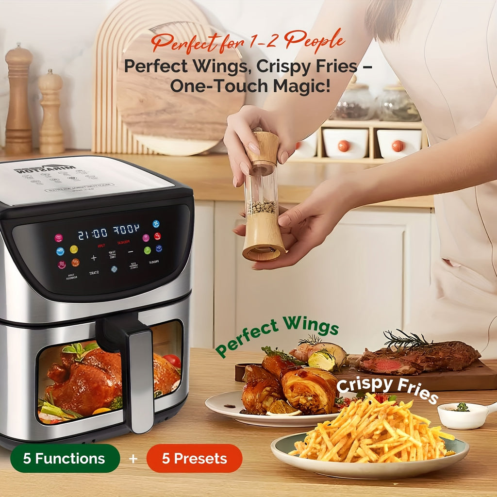 Air Fryer, 8.5QT Large Capacity 1500W, Smart Touch Screen with 10 Preset Functions, Non-stick Coating for Easy Cleaning, Suitable for 5-6 People, Kitchen Accessories, Toaster Oven, Deep Fryer