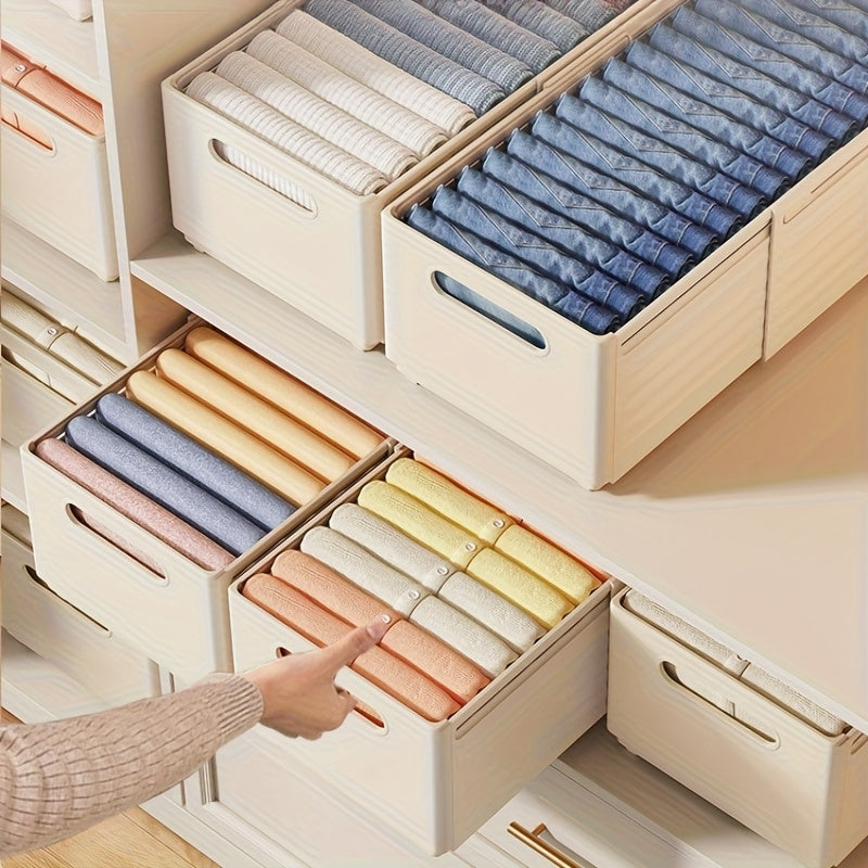 A 3-Section Stackable Wardrobe Organizer, an Extendable Clothing Storage Container Featuring a Handle And Dividers, a Versatile Storage Solution for Home Organization, Ideal for Use in Wardrobes, Bedrooms, And Offices, Shelf Baskets