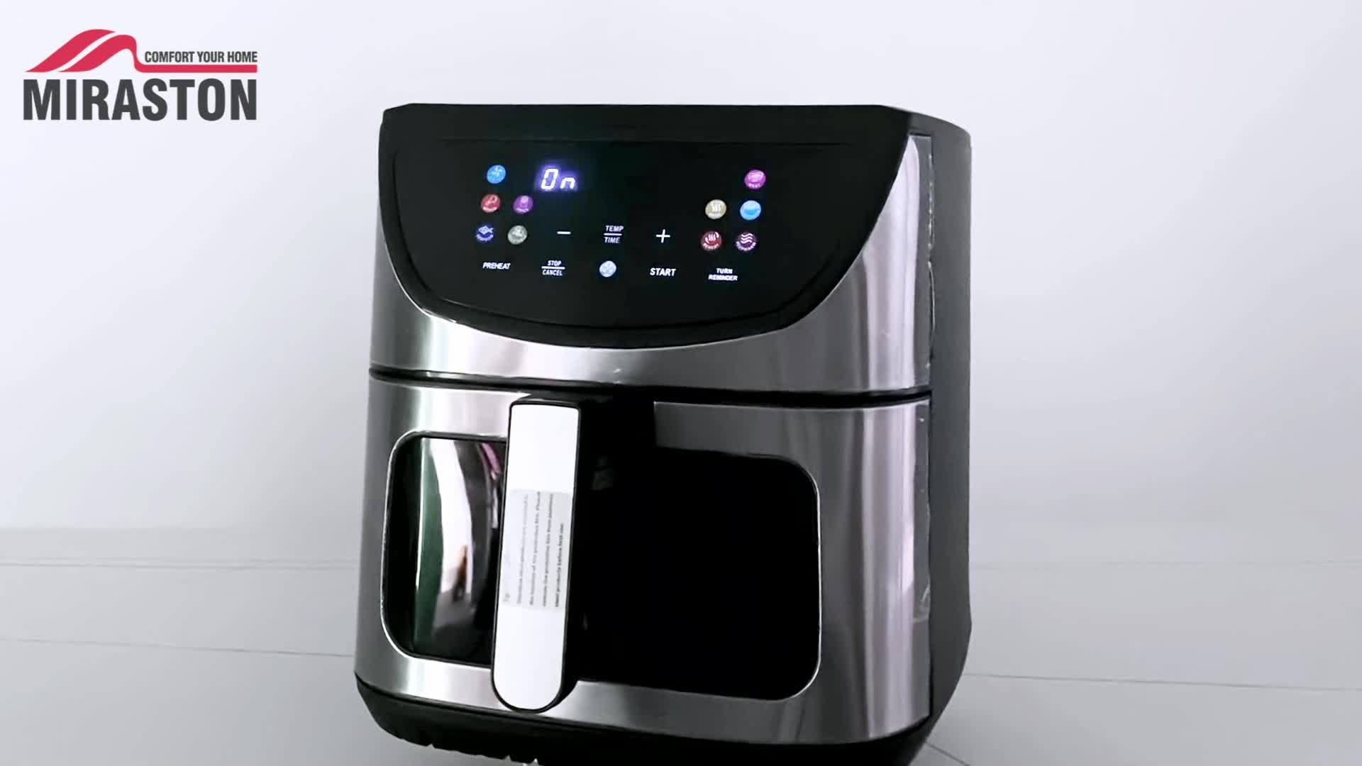 Air Fryer, 8.5QT Large Capacity 1500W, Smart Touch Screen with 10 Preset Functions, Non-stick Coating for Easy Cleaning, Suitable for 5-6 People, Kitchen Accessories, Toaster Oven, Deep Fryer