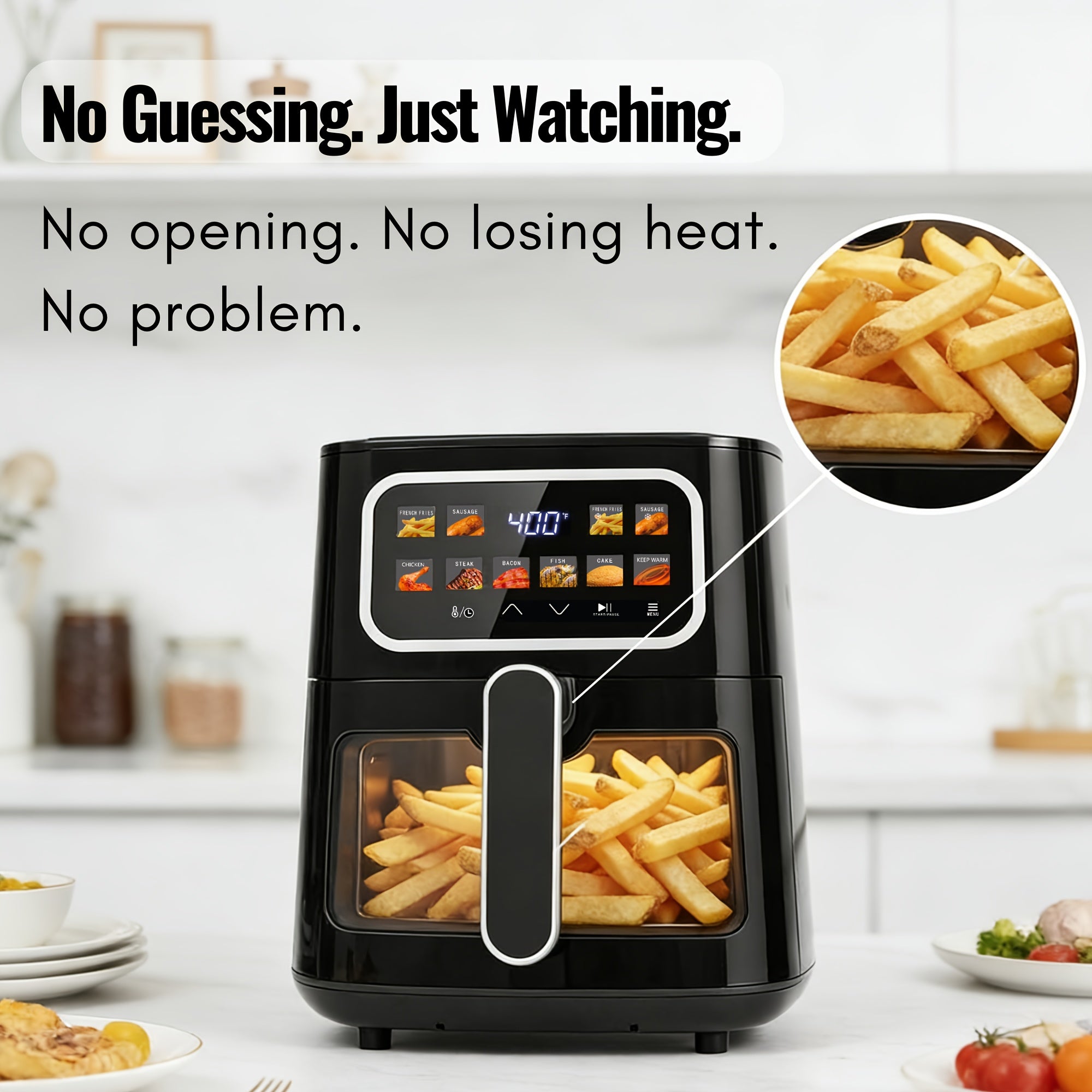 Miraston'S 5QT Digital Air Fryer Features a Viewing Window, 10 Convenient One-Touch Presets for Both Fresh And Frozen Foods, a Dishwasher-Safe Nonstick Basket, And a Compact Design Suitable for Meals for 3 to 4 People, All in Black