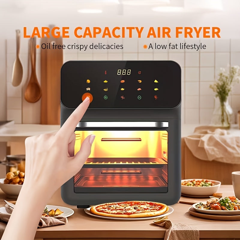 2.64gal Air Fryer for Home Use, Smart Timing Oven, Essential for Family & Friends Gatherings, No Need to Flip, Oil-Free & Low-Fat, Healthy & Crispy, Multi-Functional, Easy to Disassemble & Clean, Quick Cooking, Must-Have for Kitchen Novices