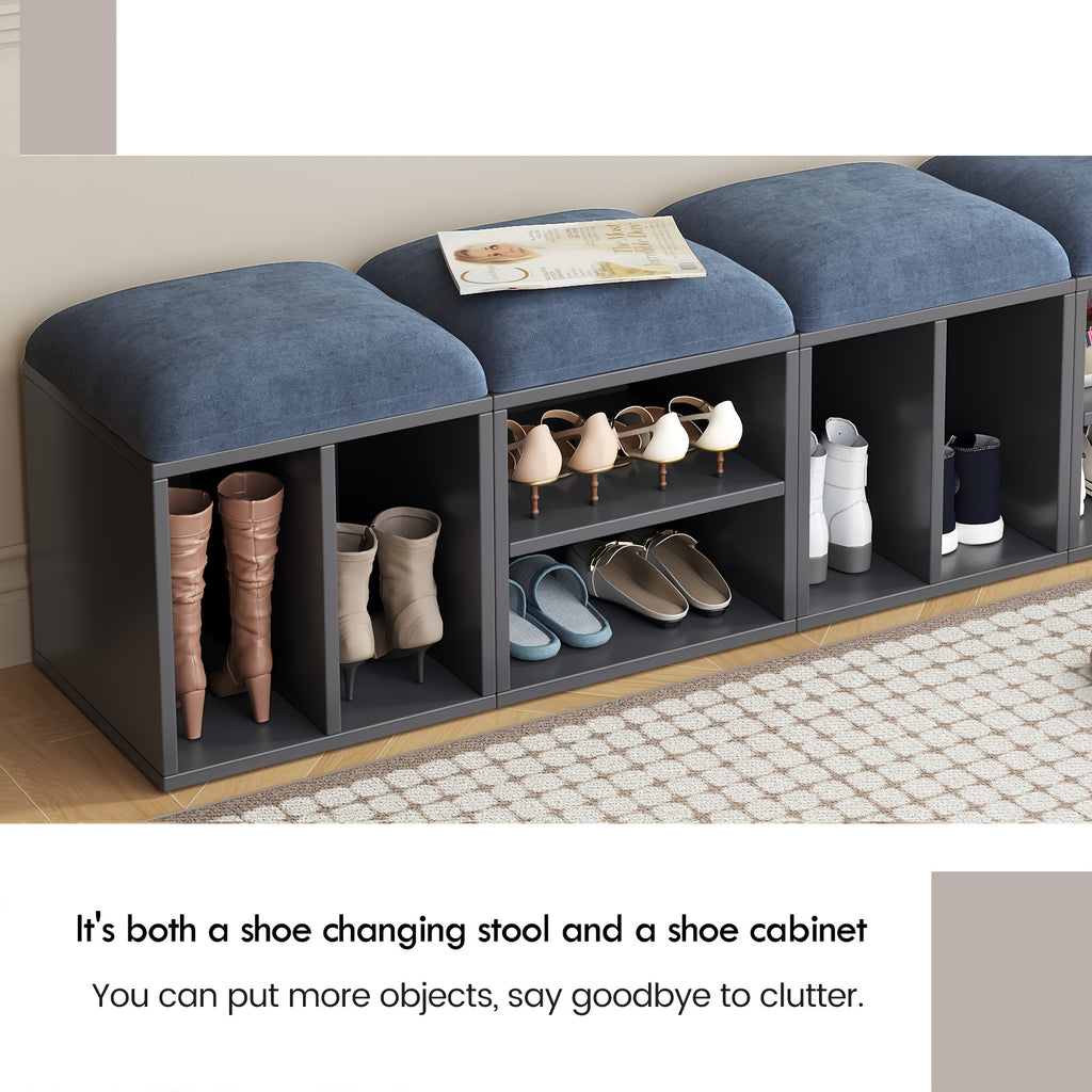 2\u002F4-Pack GUYII Step Stool with Padded Seat & Storage - Contemporary Footstool\u002FShoe Bench Suitable for Living Room, Bedroom, Entryway - Sturdy MDF\u002FFiberboard Stool with Soft Covering, Space-Saving, Ideal for s & (Cost per Unit Goes if)