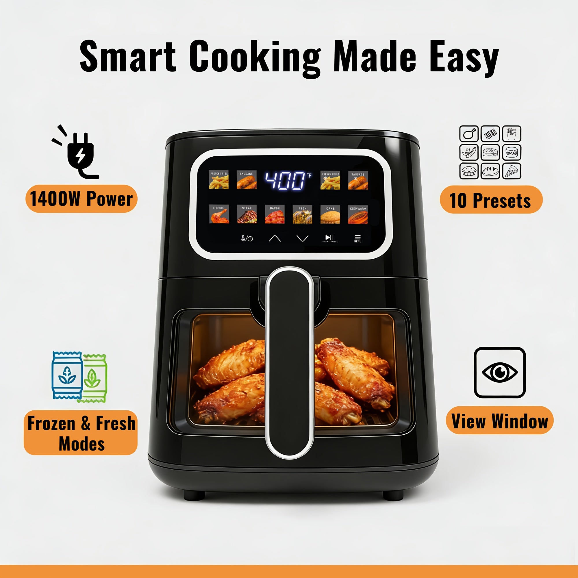 Miraston'S 5QT Digital Air Fryer Features a Viewing Window, 10 Convenient One-Touch Presets for Both Fresh And Frozen Foods, a Dishwasher-Safe Nonstick Basket, And a Compact Design Suitable for Meals for 3 to 4 People, All in Black