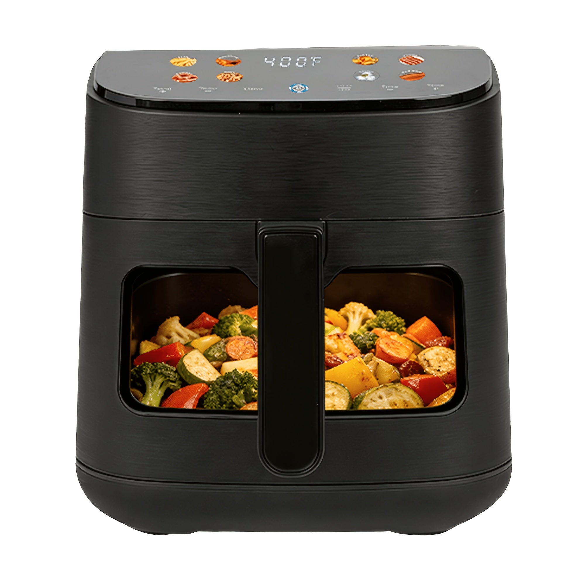 MIRASTON 6.8QT Large Air Fryer for Family Gatherings, with Viewing Window & Angled Color Touchscreen, 8 Smart Presets for Meals, Snacks & Sweets, 1500W, Dishwasher Safe, Black