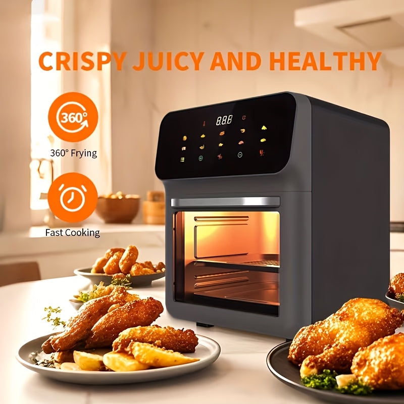 2.64gal Air Fryer for Home Use, Smart Timing Oven, Essential for Family & Friends Gatherings, No Need to Flip, Oil-Free & Low-Fat, Healthy & Crispy, Multi-Functional, Easy to Disassemble & Clean, Quick Cooking, Must-Have for Kitchen Novices