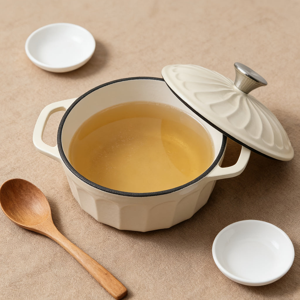 Cast Iron Dutch Pot - 4-quart Non-stick Enamel Casserole Round Pot with Lid, Oven-safe, Double Handles, Stew Pot, Suitable for Cooking, Baking And Serving