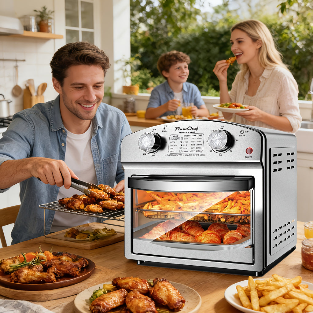 Multifunctional Air Fryer Oven with 4 Preset Modes, 1500W Fast Heating, 360° Hot Air Circulation, Easy Control & Cleaning, Complete Accessories for Healthy Home Cooking