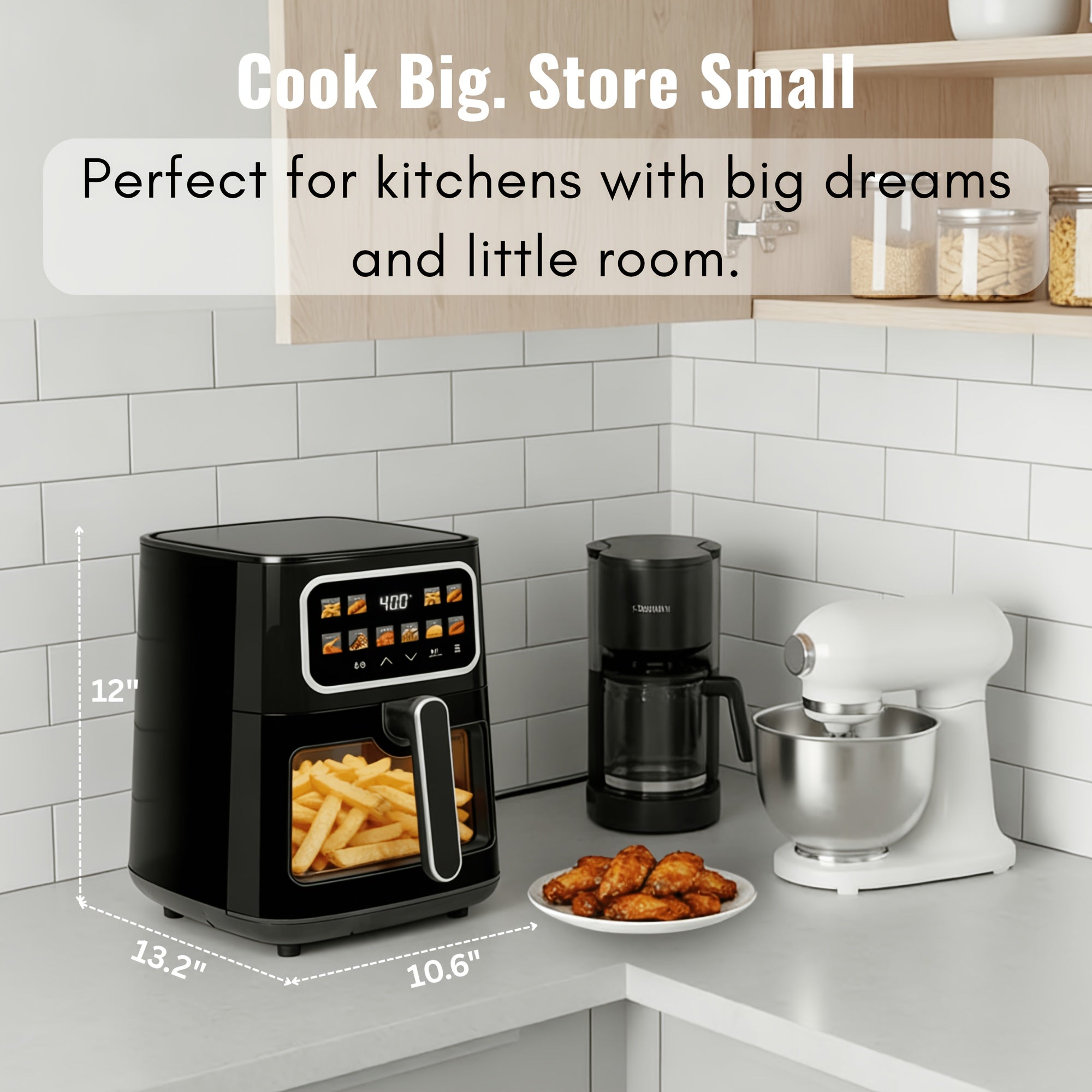 Miraston'S 5QT Digital Air Fryer Features a Viewing Window, 10 Convenient One-Touch Presets for Both Fresh And Frozen Foods, a Dishwasher-Safe Nonstick Basket, And a Compact Design Suitable for Meals for 3 to 4 People, All in Black