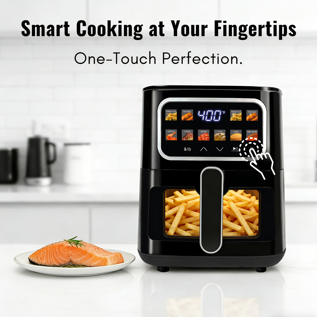 Miraston'S 5QT Digital Air Fryer Features a Viewing Window, 10 Convenient One-Touch Presets for Both Fresh And Frozen Foods, a Dishwasher-Safe Nonstick Basket, And a Compact Design Suitable for Meals for 3 to 4 People, All in Black