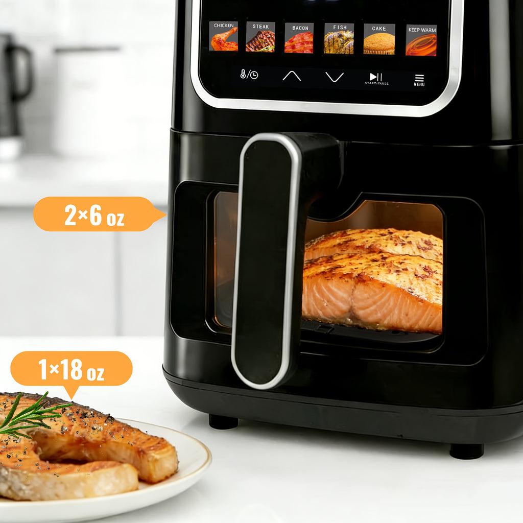 Miraston'S 5QT Digital Air Fryer Features a Viewing Window, 10 Convenient One-Touch Presets for Both Fresh And Frozen Foods, a Dishwasher-Safe Nonstick Basket, And a Compact Design Suitable for Meals for 3 to 4 People, All in Black