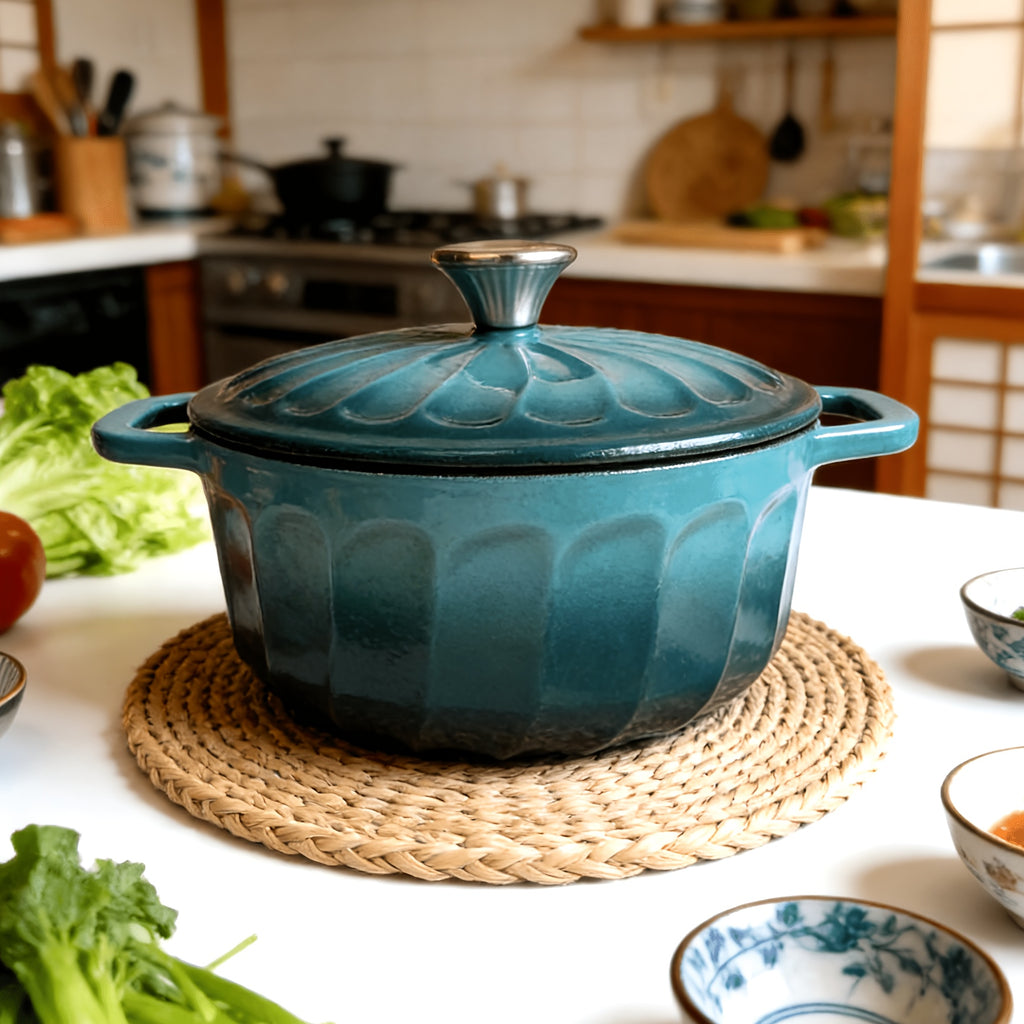 Cast Iron Dutch Pot - 4-quart Non-stick Enamel Casserole Round Pot with Lid, Oven-safe, Double Handles, Stew Pot, Suitable for Cooking, Baking And Serving