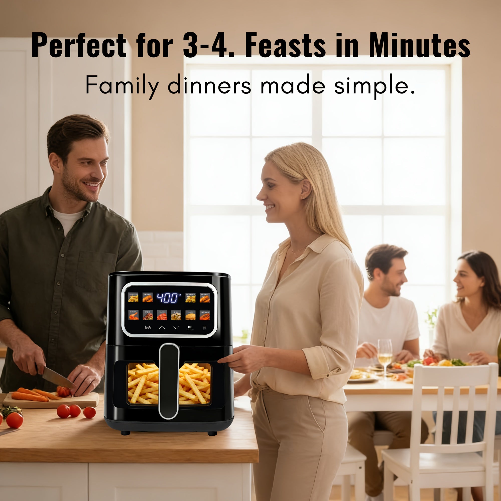 Miraston'S 5QT Digital Air Fryer Features a Viewing Window, 10 Convenient One-Touch Presets for Both Fresh And Frozen Foods, a Dishwasher-Safe Nonstick Basket, And a Compact Design Suitable for Meals for 3 to 4 People, All in Black