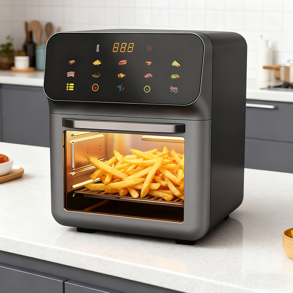 2.64gal Air Fryer for Home Use, Smart Timing Oven, Essential for Family & Friends Gatherings, No Need to Flip, Oil-Free & Low-Fat, Healthy & Crispy, Multi-Functional, Easy to Disassemble & Clean, Quick Cooking, Must-Have for Kitchen Novices